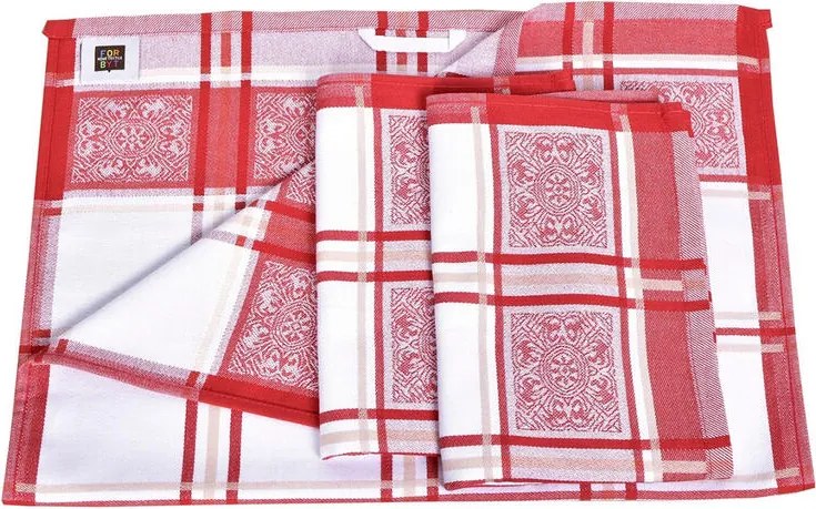 Utierky z egyptskej bavlny SOLE RED 50 x 70 cm 3 ks