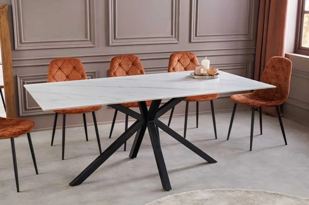 Keramický jedálenský stôl Fabrico 160 cm biely