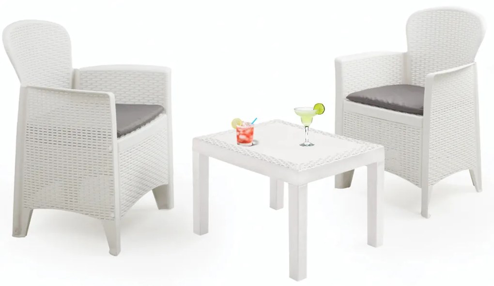 I.P.A.E-Progarden Záhradný set AKITA, 3-dielny, biela