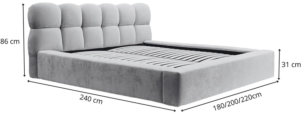 Čalúnená posteľ LEA 180 x 200 v látke Quelle 3