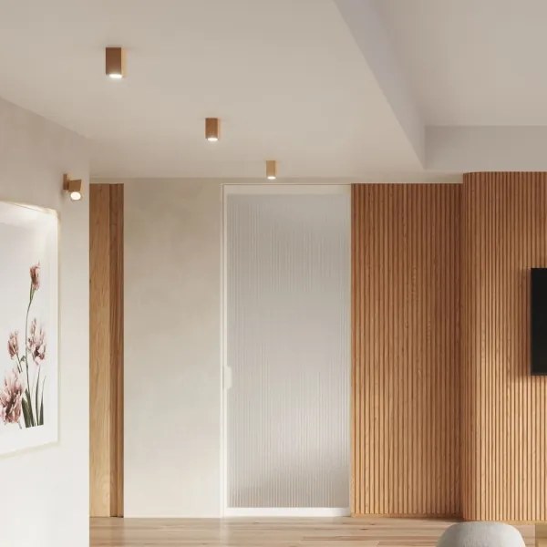 Sollux SL.1041 - Bodové svietidlo KEKE 1xGU10/40W/230V 30 cm dub