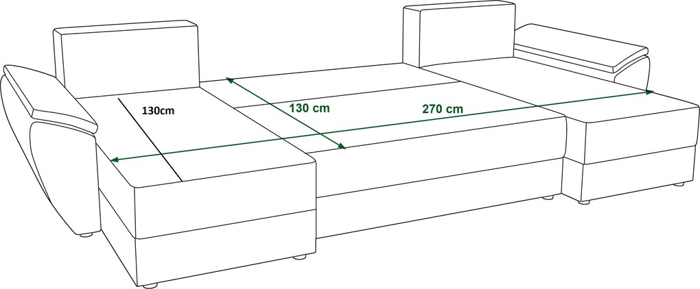 Rozkladacia sedacia súprava do U TAVERO 321x140 cm, tmavoružová
