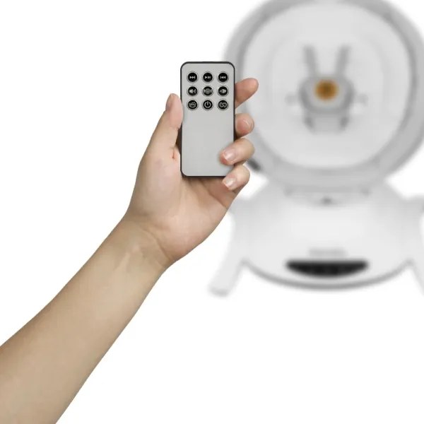 Lionelo - Detská hojdačka s melódiou BELLA Grey Concrete + diaľkové ovládanie