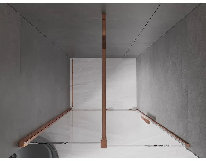 Mexen Velar, posuvné dvere do otvoru 110x200 cm, 8mm číre sklo, ružové zlato, 871-110-000-01-60