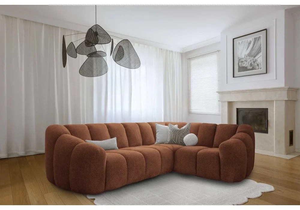 Terakotová rohová pohovka (pravý roh/do L) Shell – Miuform