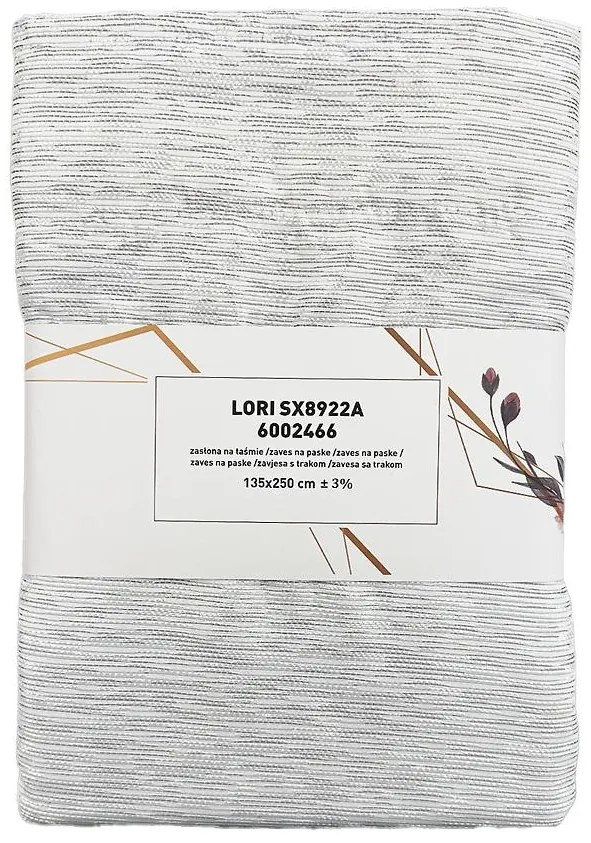 Záves na páske Lori SX8922A 135x250 cm  sivý