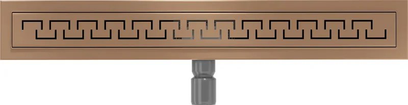 Mexen Flat, lineárny podlahový žľab 70 cm, M15, medená matná, 1C24070-15