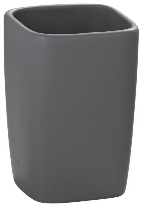 Sivý keramický pohárik na zubné kefky Wenko Faro