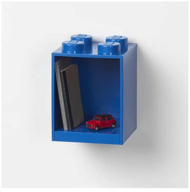 Detská modrá nástenná polica LEGO® Brick 4