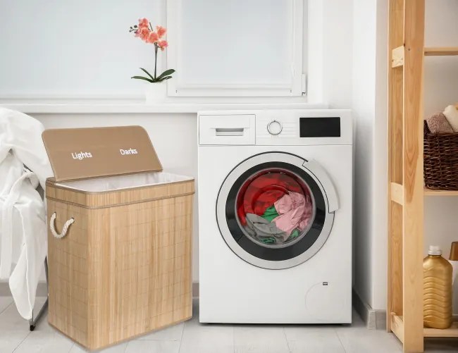 Kôš na bielizeň 2 priehradkový SOREN bambusový
