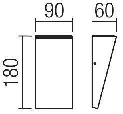 Redo 90019 - LED Vonkajšie nástenné svietidlo TOKYO LED/12W/230V 3000K IP54 šedá