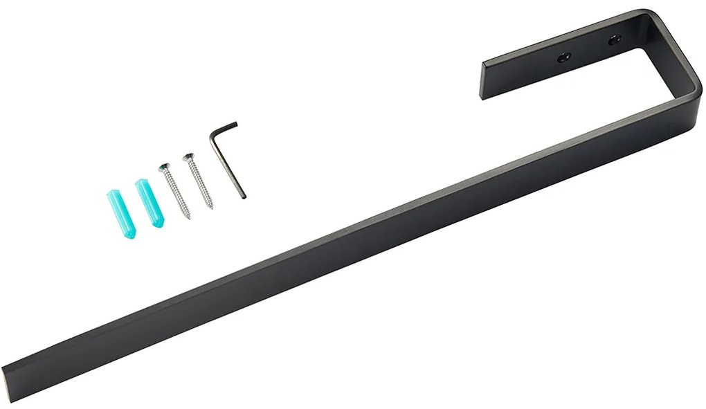 Cerano Patrizio, nástenný držiak na uteráky 40 cm, čierna matná, CER-CER-428971