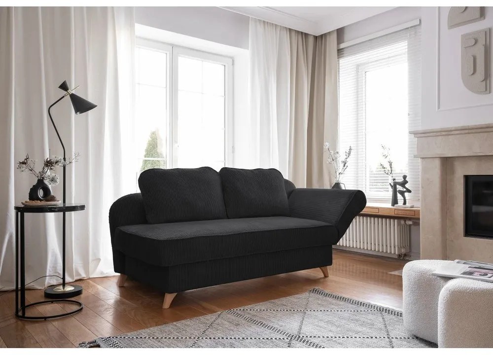 Antracitová menčestrová leňoška (pravý roh) Chic Charlotte – Miuform