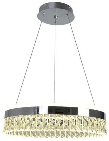LED Stmievateľný luster na lanku LED/90W/230V 3000-6500K chróm + diaľkové ovládanie