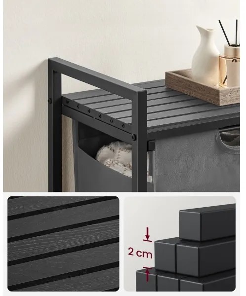 Kôš na bielizeň REX čierna/sivá