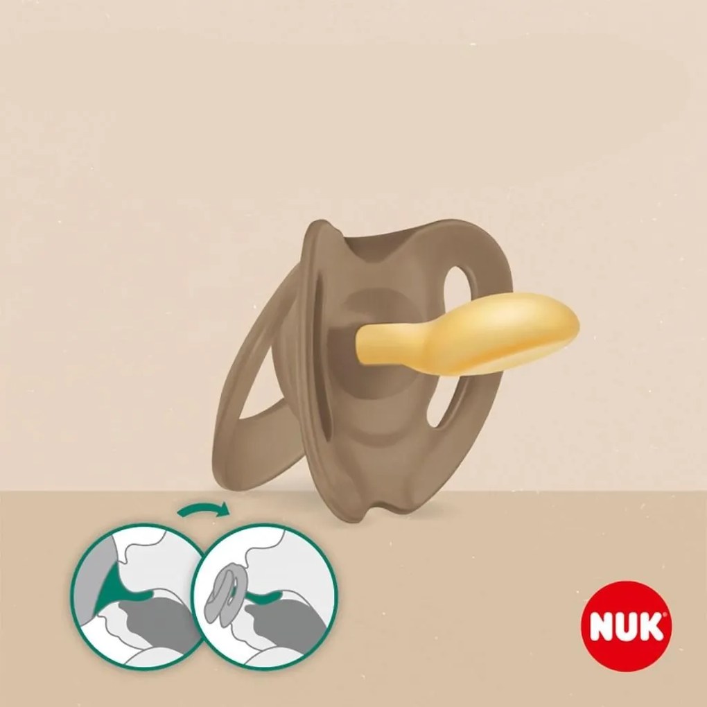 Latexový cumlík NUK For Nature 0-6m 2 ks box červená, vel. 0-6 m