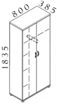 Šatníková skriňa Visio 80 x 38,5 x 183,5 cm, buk