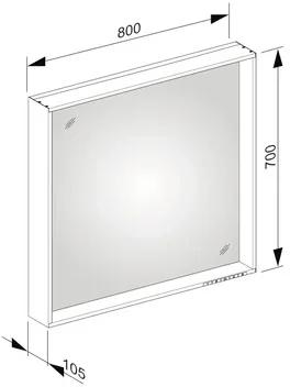LED zrkadlo do kúpeľne KEUCO X-Line biele 80 x 70 cm