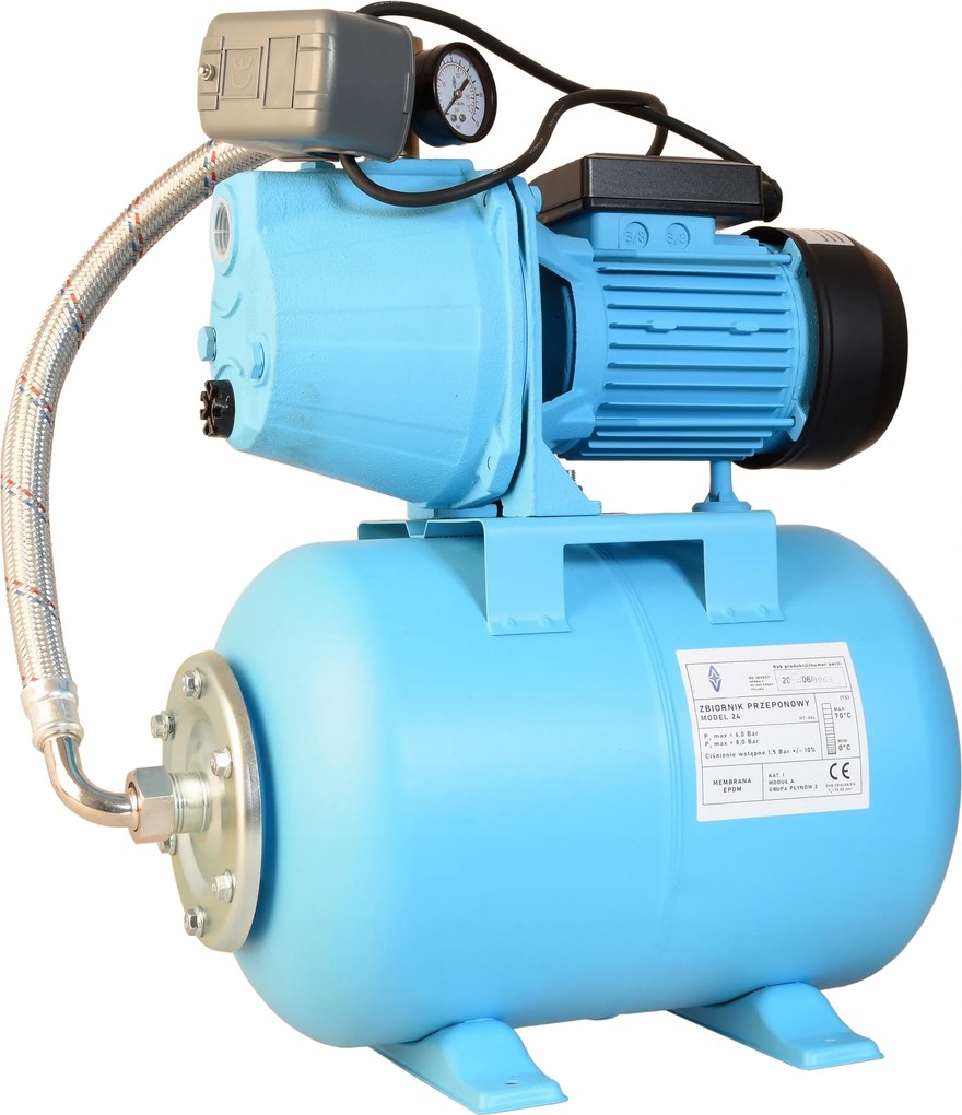 Hydrofor 24 L Nádrž Na Vodu Hydroforová Pumpa Jet 100 Sada 3600 L/h Výkon