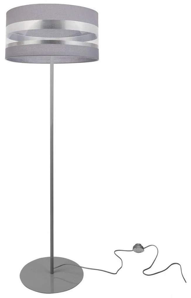 Stojacia lampa Intense chrome, 1x textilné tienidlo (výber zo 6 farieb), (výber z 3 farieb konštrukcie), (fi 40cm), o