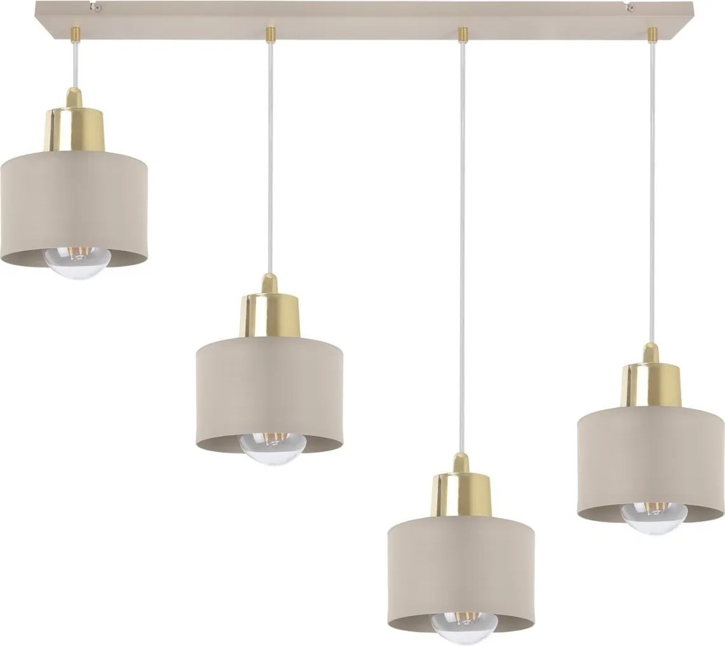 Závesné svietidlo Panta, 4x béžové kovové tienidlo, g