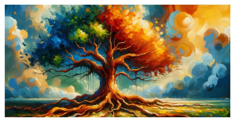 Obraz strom života v žiare slnka