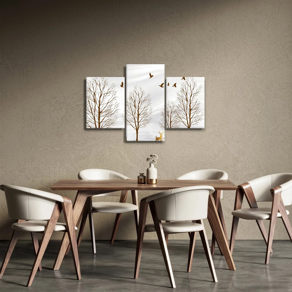 Obraz - Jelene pred riekou (90x60 cm)