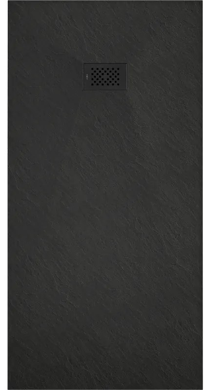 Mexen Hugo, obdĺžniková sprchová vanička SMC 180 x 80 cm, čierna, čierna krytka, 42708018-B