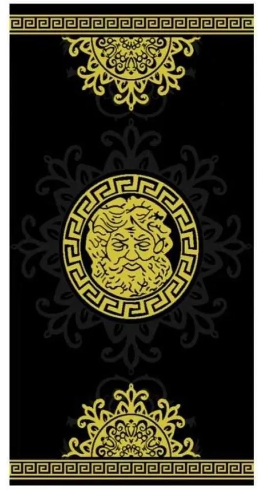 Velká plážová osuška s antickým motívom boha Zeusa – 100 % bavlna s vysokou gramážou 420 g/m² – nadštandardný rozmer 90×165 cm