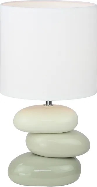Keramická stolná lampa, biela/sivá, QENNY TYP 4 AT16275