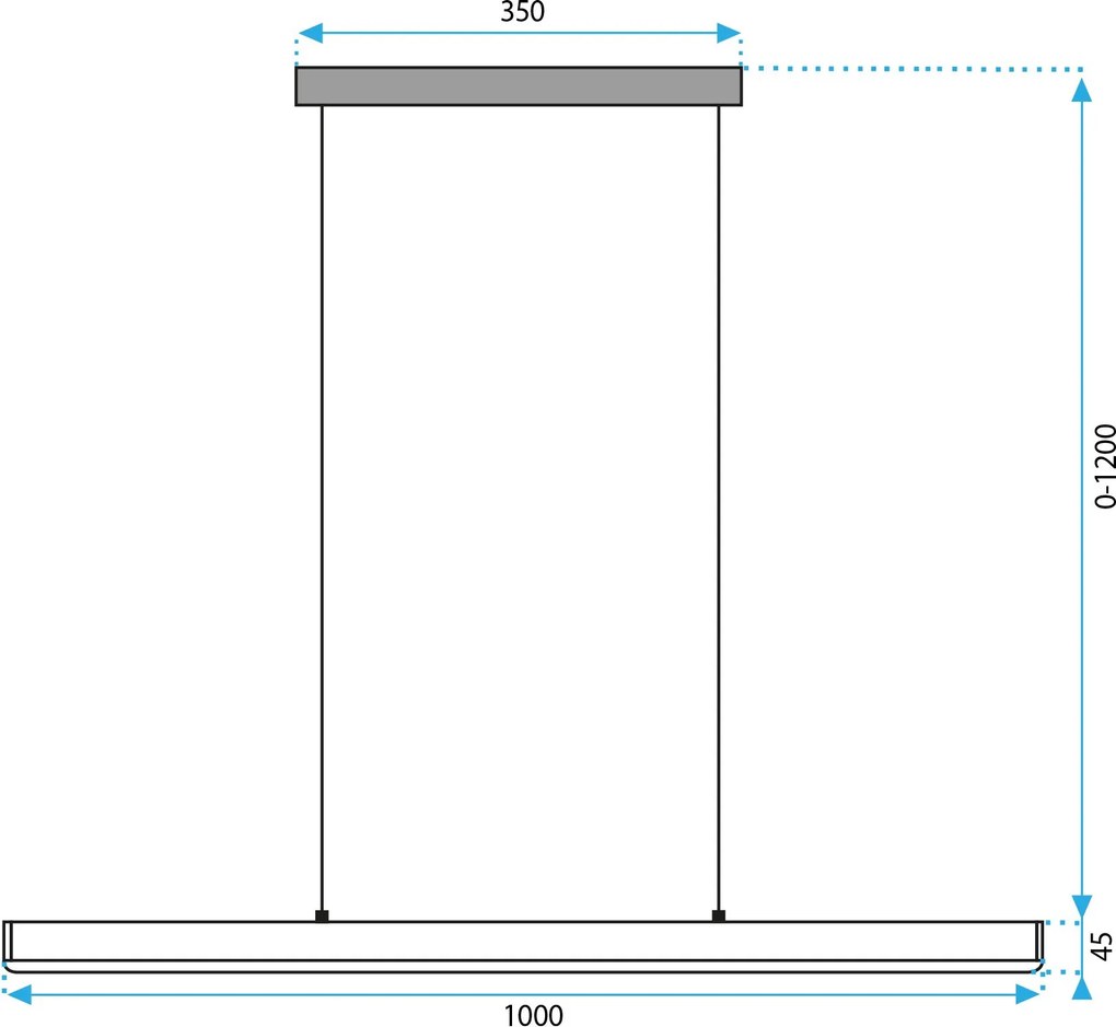 Toolight Toolight, LED stropné svietidlo 100cm, 15W, APP1448-CP, čierna matná, OSW-03900