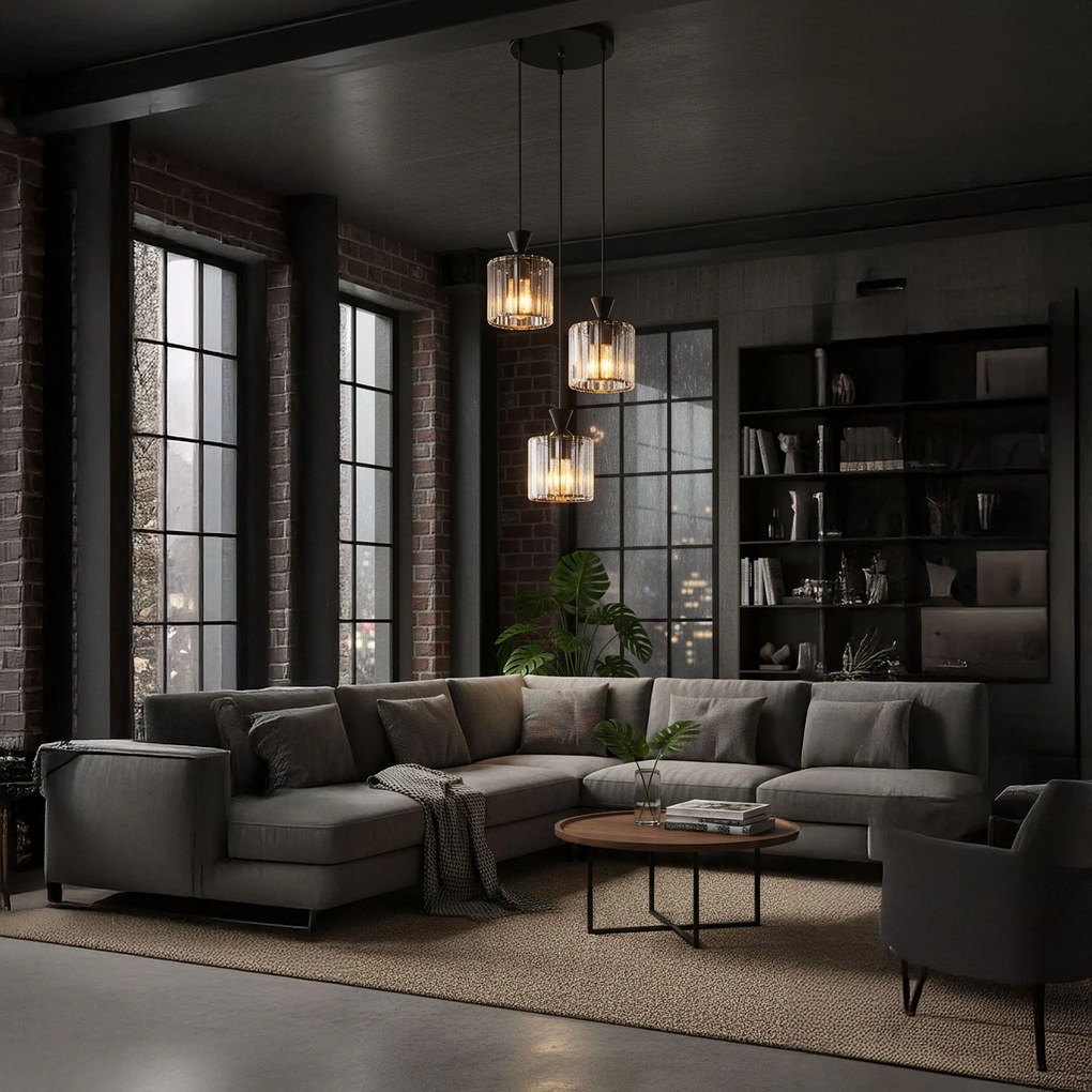 Toolight Toolight, závesné svietidlo 3xE27, EBT025-3CP, čierna, OSW-01225