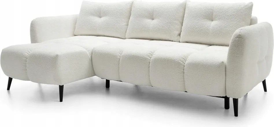 Rohová sedacia súprava Odysea (L) (krémová čierna)