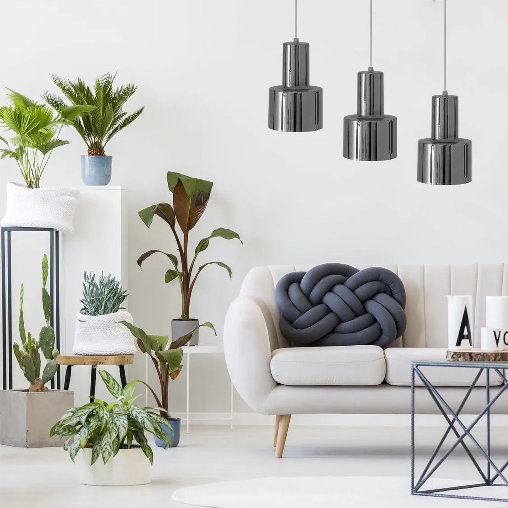 Toolight - Moderná kovová stropná lampa 1xE27 APP285-1CP, chrómová, OSW-08403