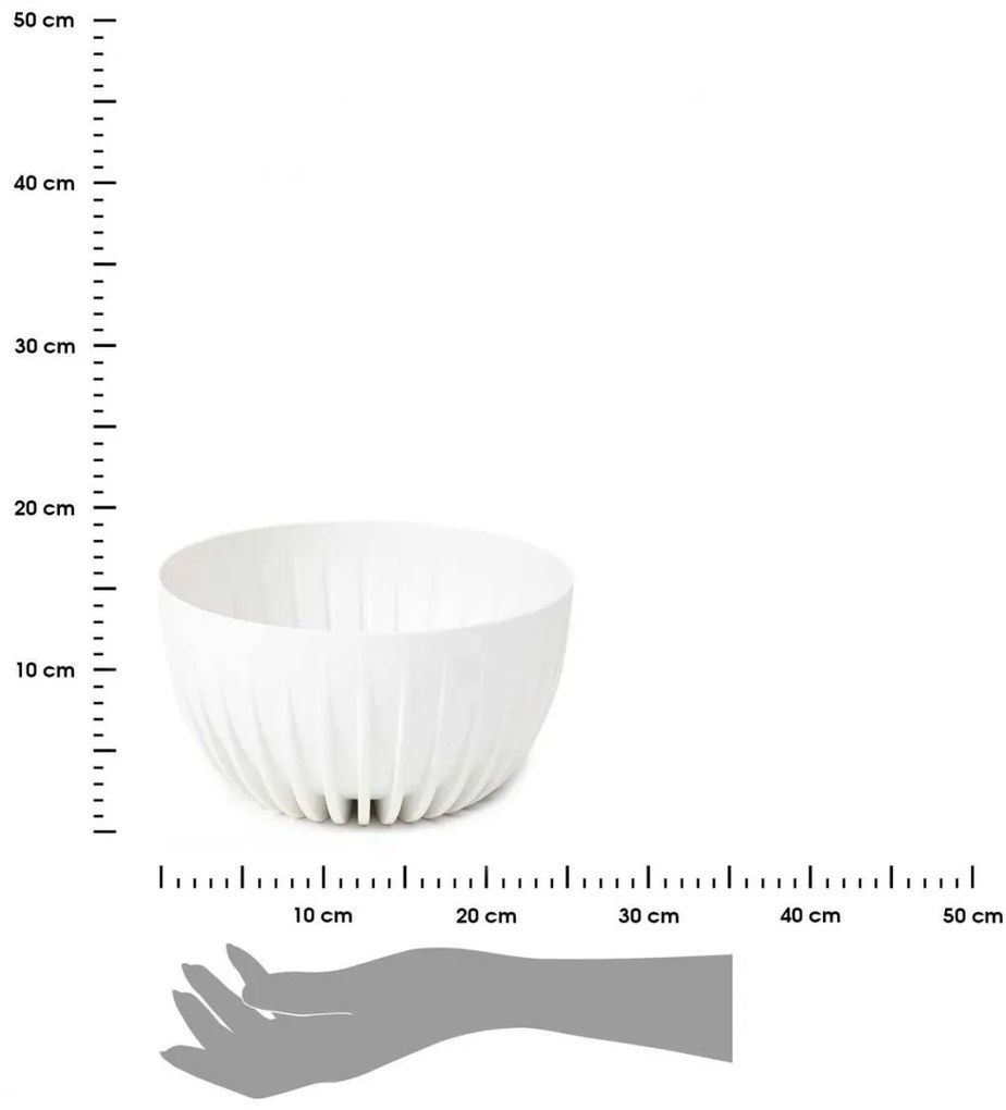 Kvetináč STRIPPED ECO 24 cm biely