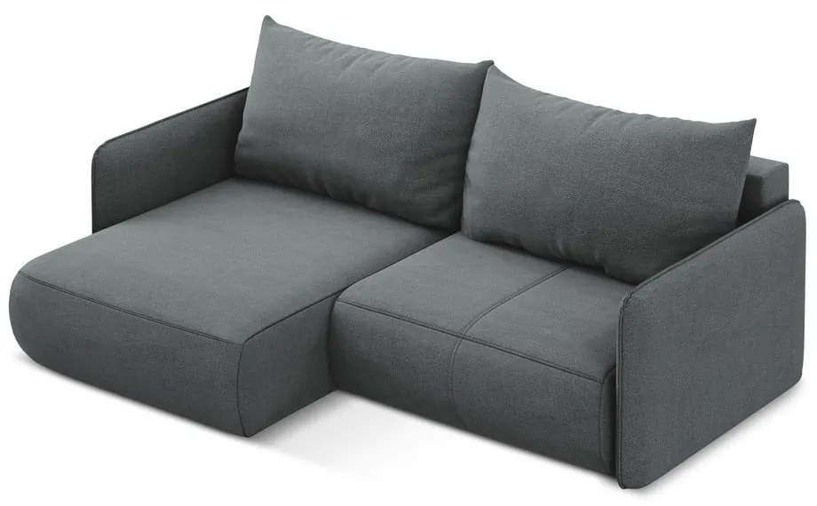 Sivá rozkladacia/s úložným priestorom rohová pohovka (ľavý roh) Nanea – Makamii