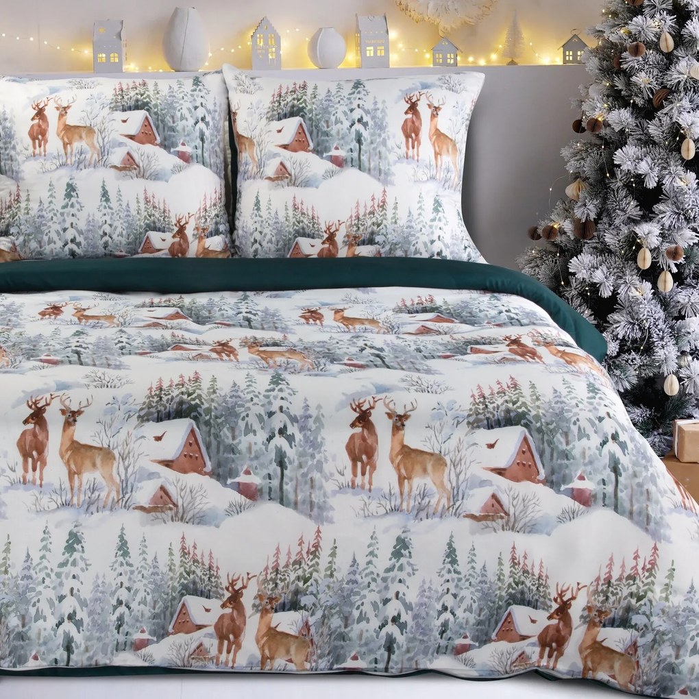 VIANOČNÉ OBLIEČKY Z MIKROVLÁKNA FAIRYLAND 160X200 CM, 2 KS 70X80 CM VZOROVANÉ