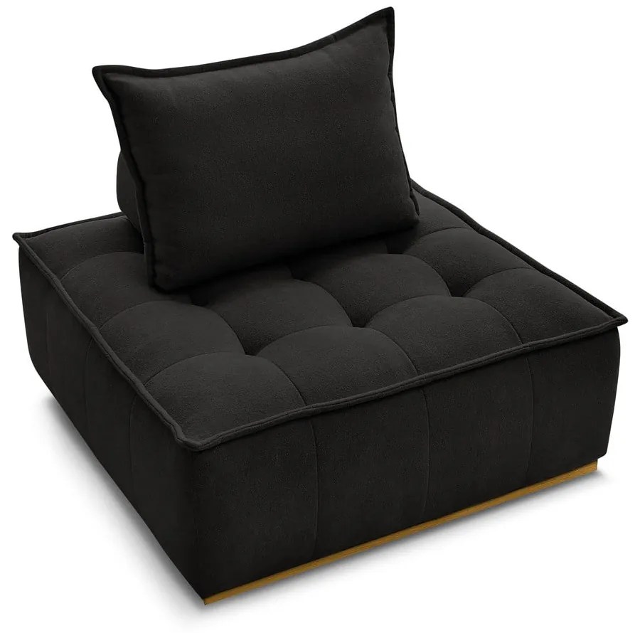 Čierne ženilkové kreslo Elisa – Bobochic Paris