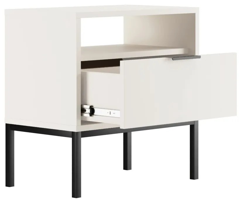 Nočný stolík Austin biely/čierny