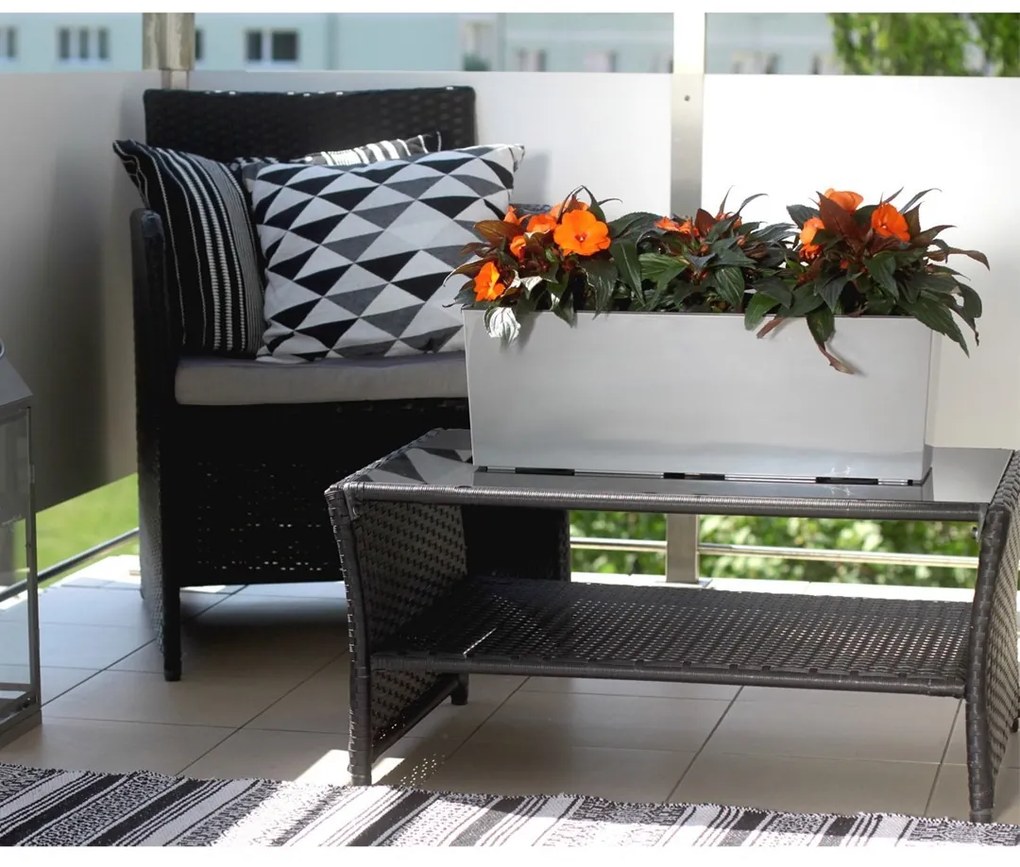 Balkónový truhlík BOUQUET 56 cm biely