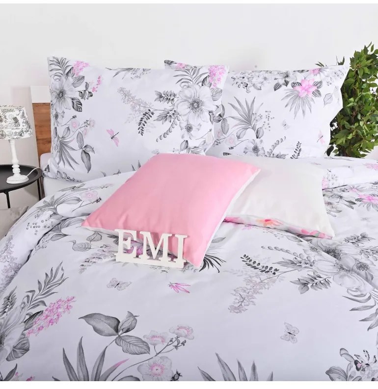 Obliečky bavlnené Laura biele EMI, Vankúš 45x45