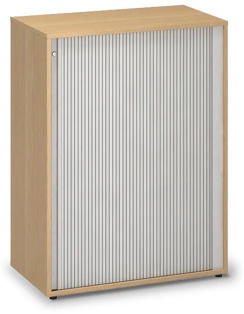 Stredná skriňa ProOffice, žalúziové dvere 80 x 45 x 106,3 cm, buk