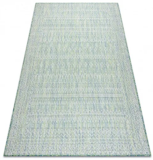 Dywany Łuszczów Kusový koberec Sion Sisal Aztec 22184 green/blue/ecru – na von aj na doma - 140x190 cm