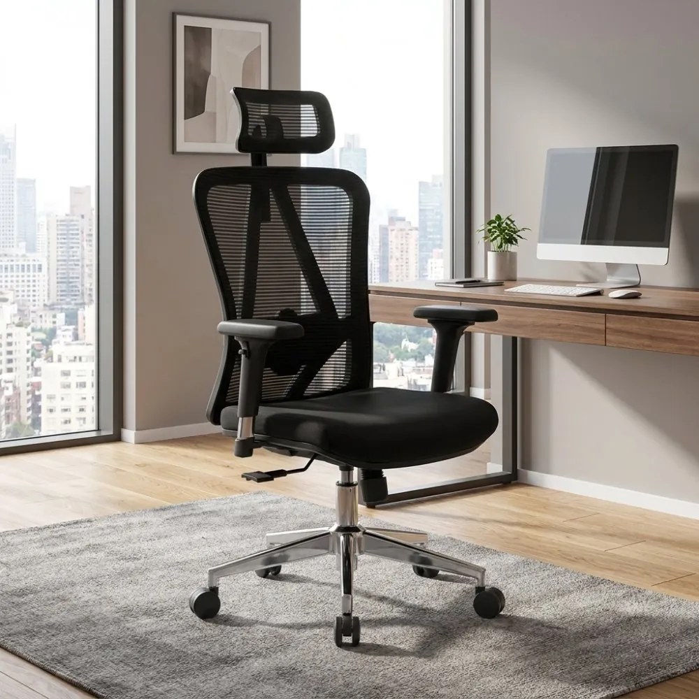 Kancelárska ergonomická stolička Neoseat BOROSI — čierna, nosnosť 150 kg