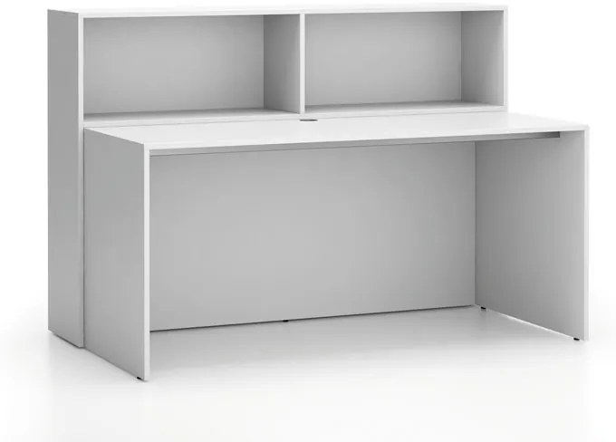 Kancelárska zostava single SEGMENT, 2 police, biela/biela