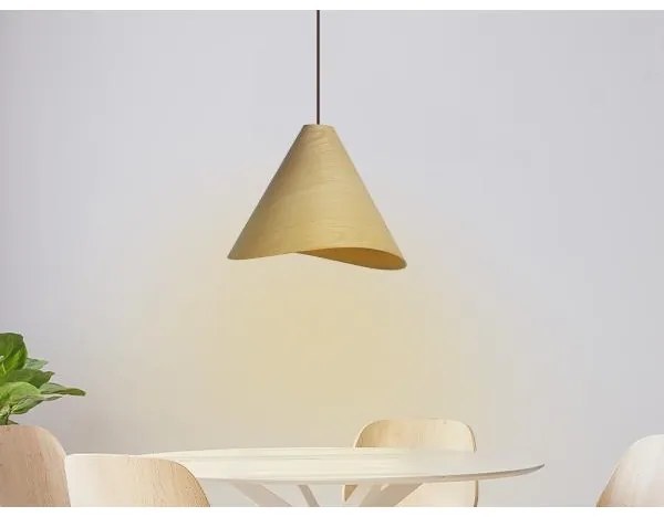 Drevený luster na lanku 1xE27/60W/230V pr. 33 cm masív/dub/kaučukovník