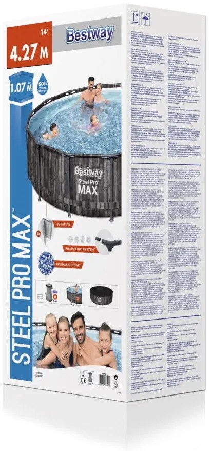 Bestway Rámový bazén STEEL PRO MAX BESTWAY 427''x107''- šedý