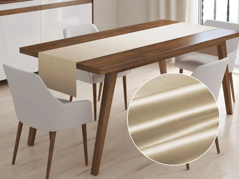Biante Saténový behúň na stôl polyesterový Satén LUX-L054 Latte 45x180 cm