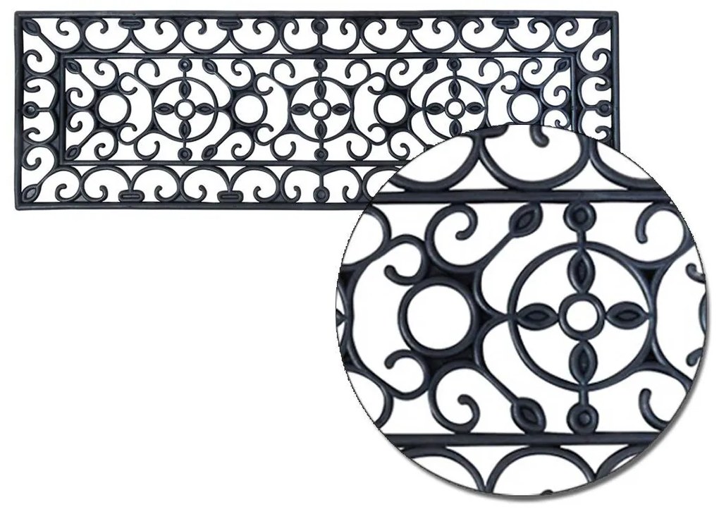 Esschert Design Vonkajšia rohožka Gloria, 75x25 cm