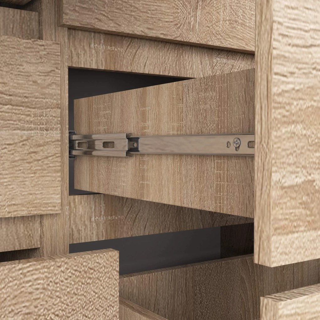Komoda Kuba 120 cm 8 zásuviek dub sonoma